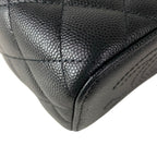 Chanel Vanity Quilted Black Chain Shoulder Silver Mini Bag — view 7
