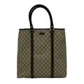 Gucci Tote GG Plus Supreme Beige Dark Brown Leather