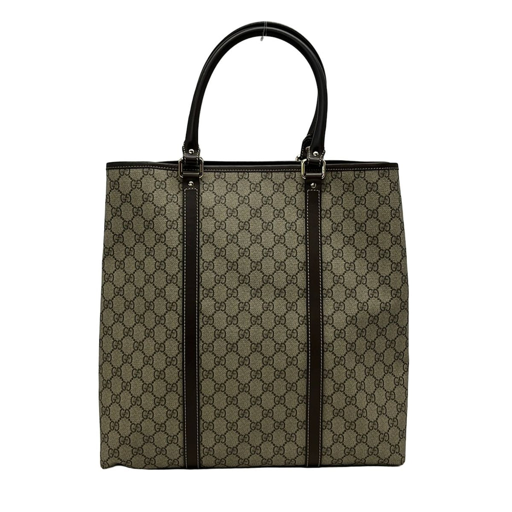 Gucci Tote GG Plus Supreme Beige Dark Brown Leather — view 3