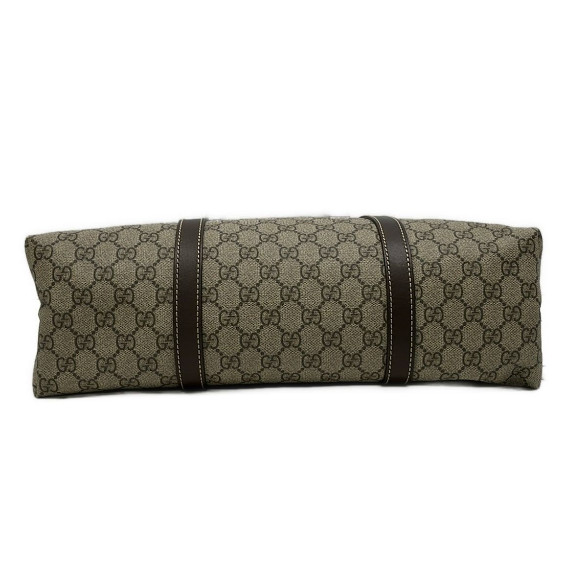 Gucci Tote GG Plus Supreme Beige Dark Brown Leather — view 5