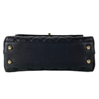 Chanel Handbag Small Top Handle Flap Bag Quilted Coco XS Black Gold — view 5