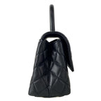 Chanel Handbag Small Top Handle Flap Bag Quilted Coco XS Black Gold — view 2