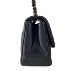 Chanel Shoulder Bag Mini Quilted Black Chain Gold Lambskin — view 2