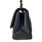 Chanel Shoulder Bag Mini Quilted Black Chain Gold Lambskin — view 4