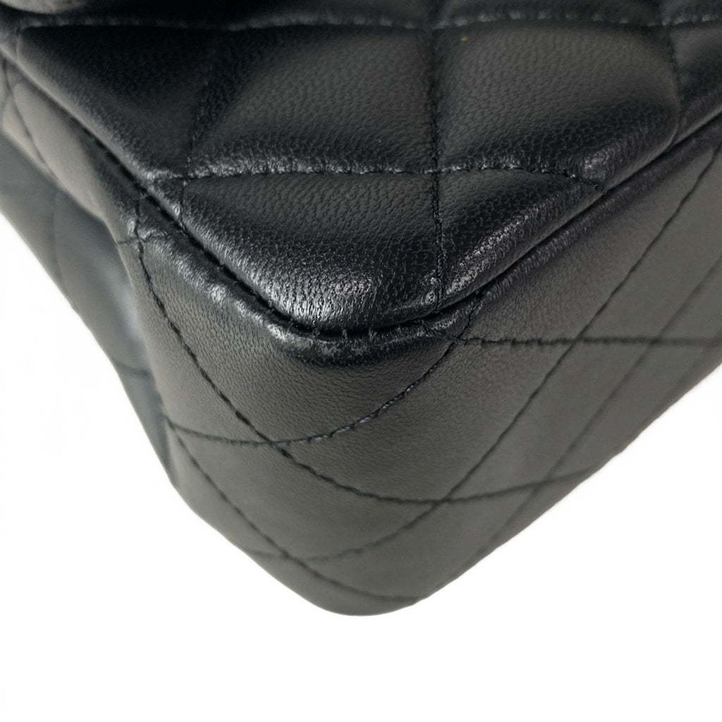Chanel Shoulder Bag Mini Quilted Black Chain Gold Lambskin — view 7