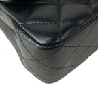 Chanel Shoulder Bag Mini Quilted Black Chain Gold Lambskin — view 7