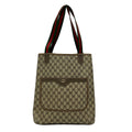 Gucci Tote GG Pattern Beige Brown Vintage Sherry Line Leather