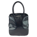 Prada Vintage Tessuto Black Silver Patent Leather Tote