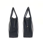 Prada Vintage Tessuto Black Silver Patent Leather Tote — view 8