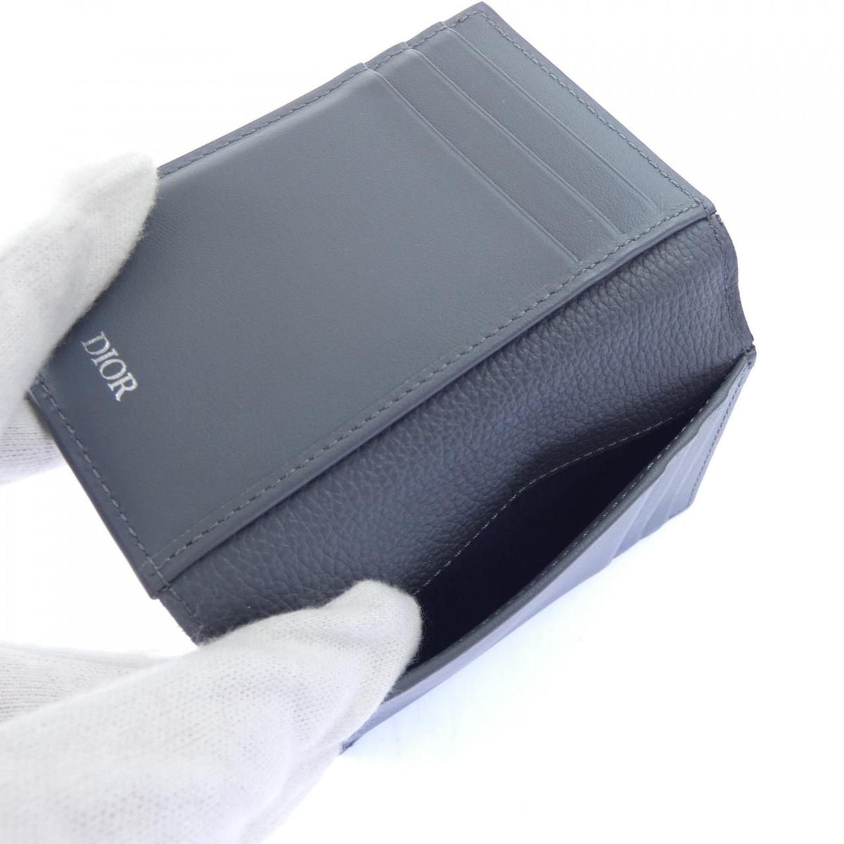 Dior Card Case Holders Gray — view 5