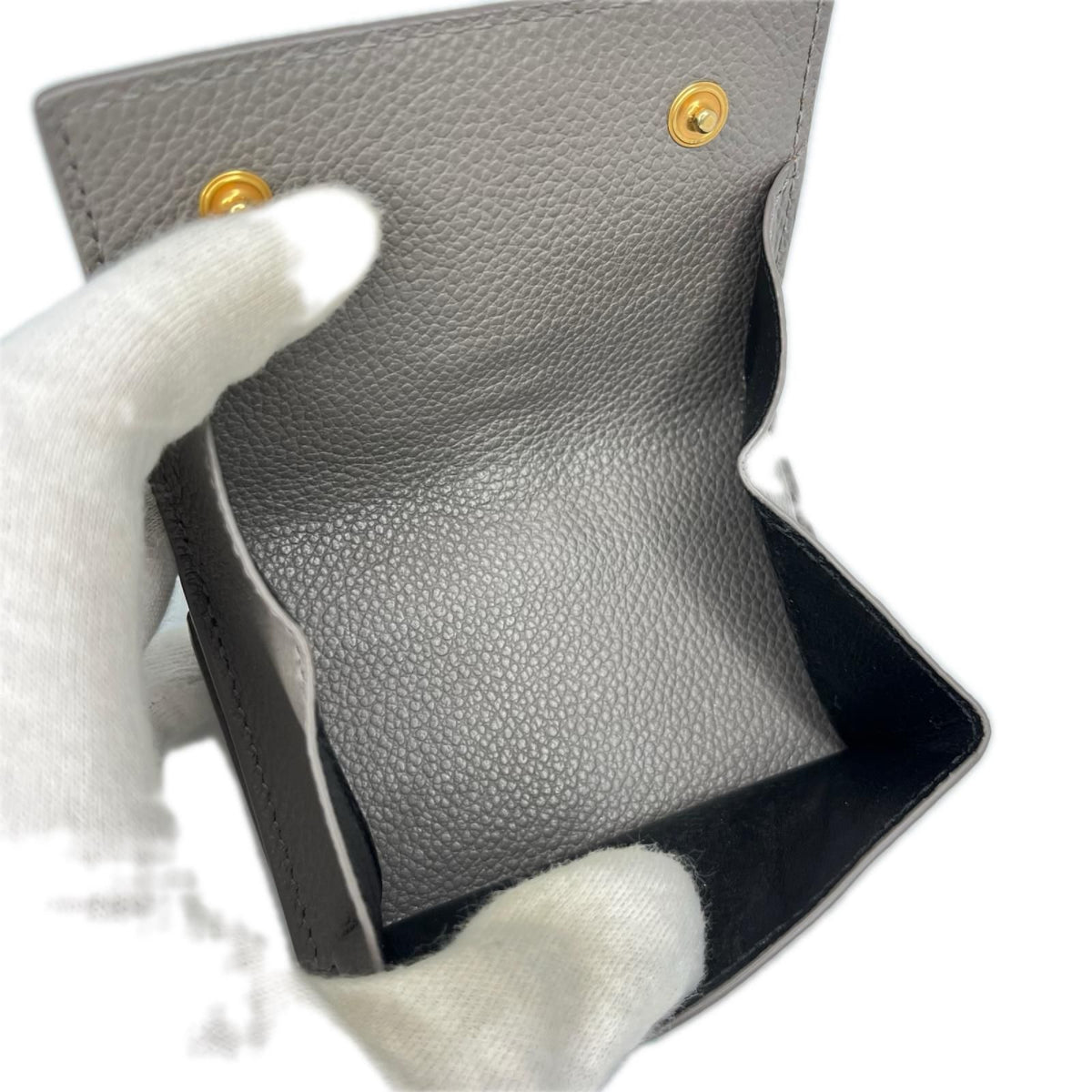 Saint Laurent Paris YSL Line Origami Tiny Wallet Trifold Gray — view 8