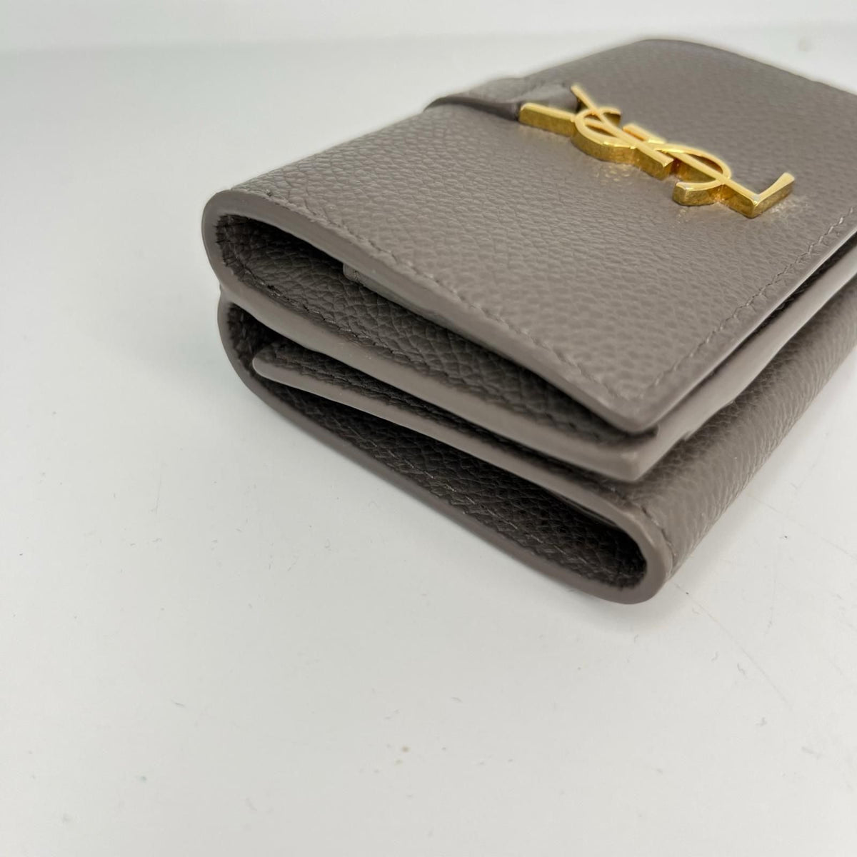 Saint Laurent Paris YSL Line Origami Tiny Wallet Trifold Gray — view 3