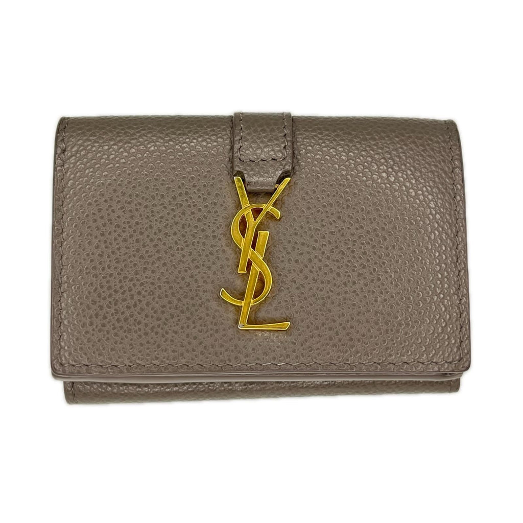 Saint Laurent Paris YSL Line Origami Tiny Wallet Trifold Gray