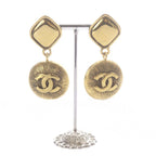 Chanel CC Logo Swing Earrings Gold