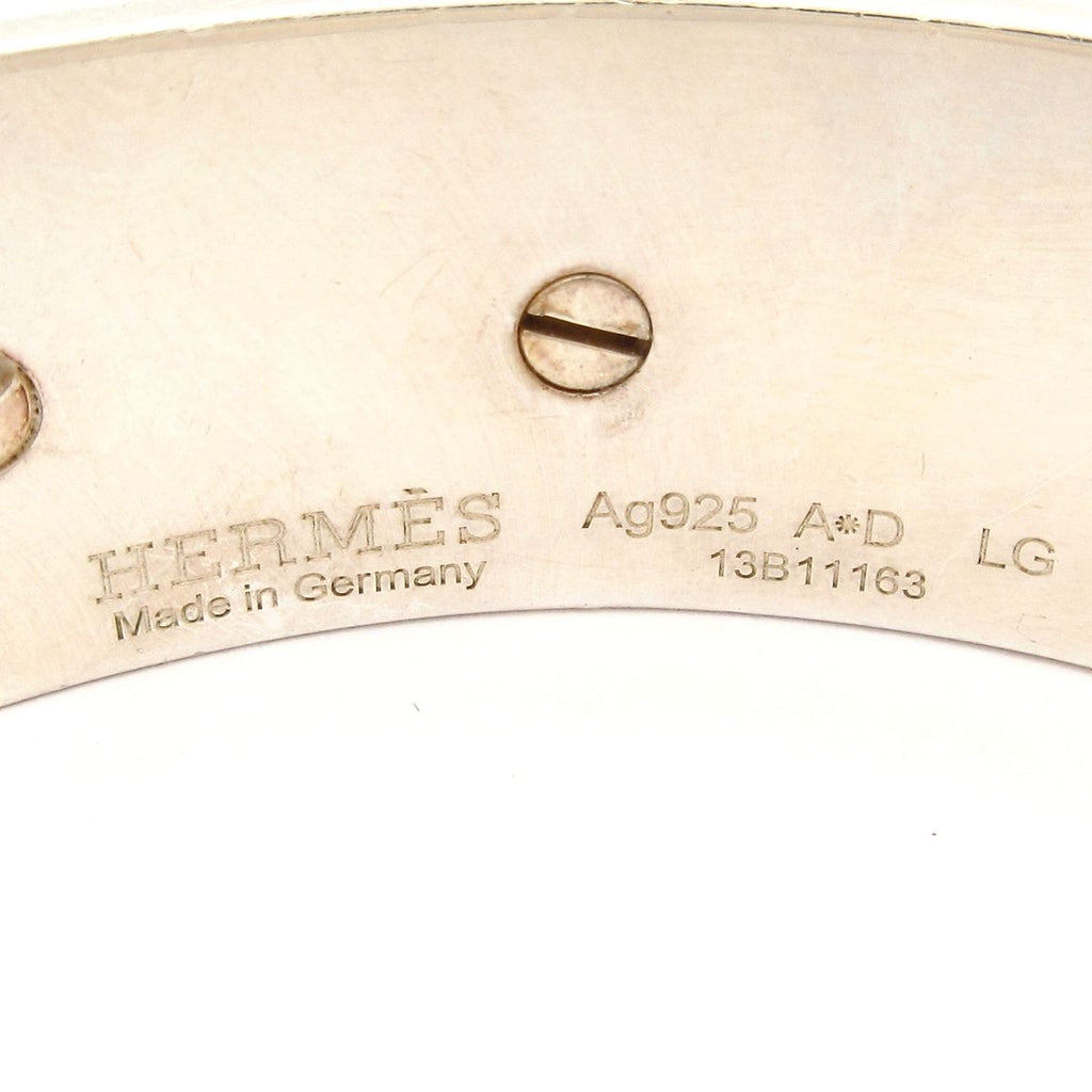 Hermes Bangle Collier de Chien MM Silver Bracelet — view 4