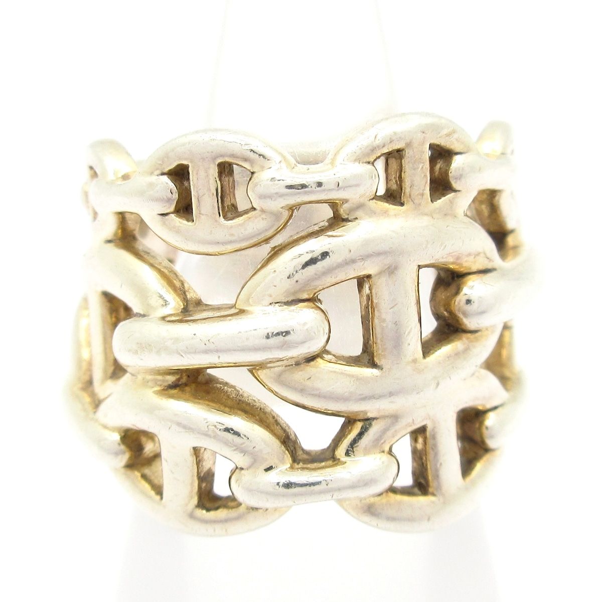 Hermes Ring 56 Chaine D'ancre Enchainee GM Silver
