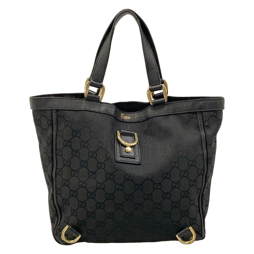 Gucci Tote Abbey GG Pattern Black Leather