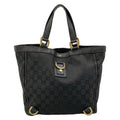 Gucci Tote Abbey GG Pattern Black Leather