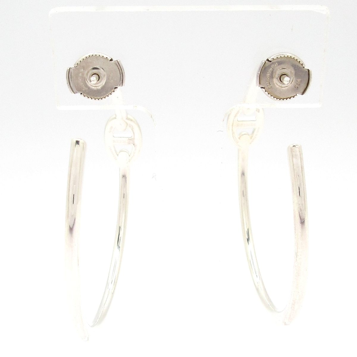 Hermes Earrings Chaine D'ancre Enchainee PM Silver — view 3