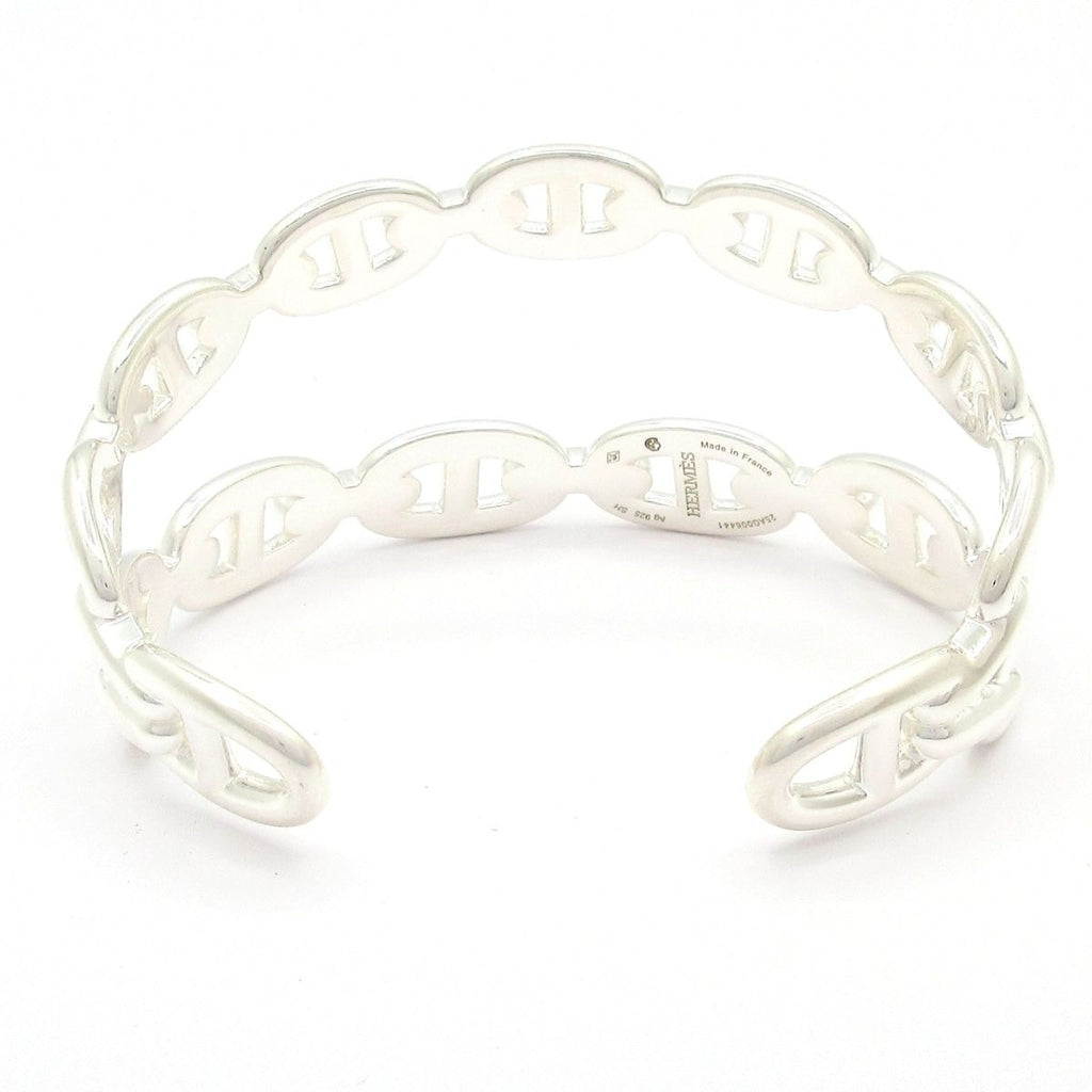 Hermes Bangle Chaine D'ancre Enchainee Double Silver Bracelet — view 3