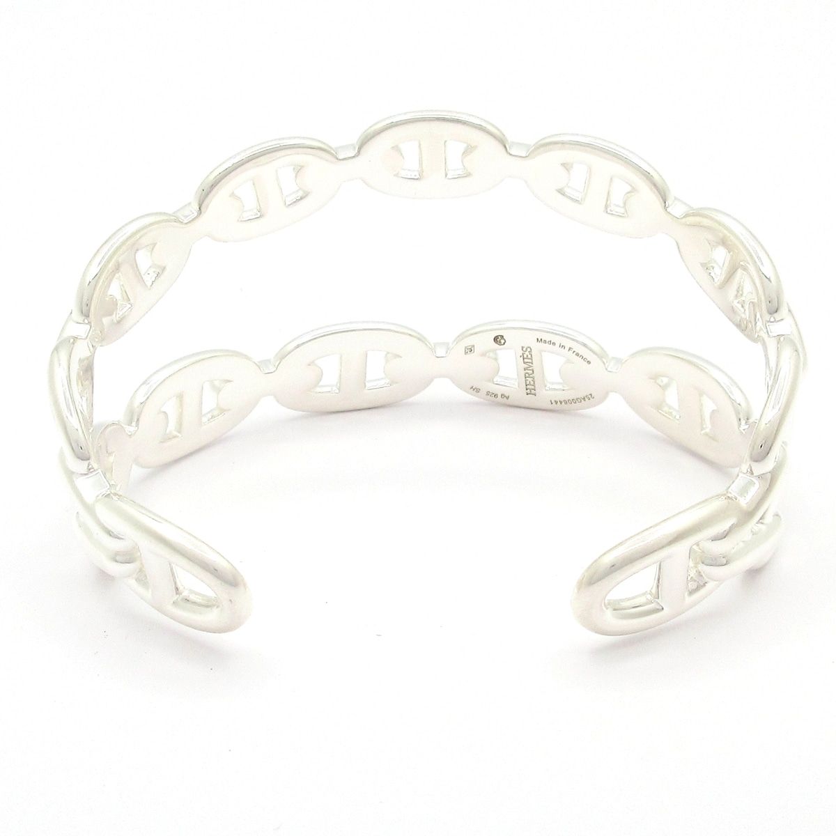 Hermes Bangle Chaine D'ancre Enchainee Double Silver Bracelet — view 3