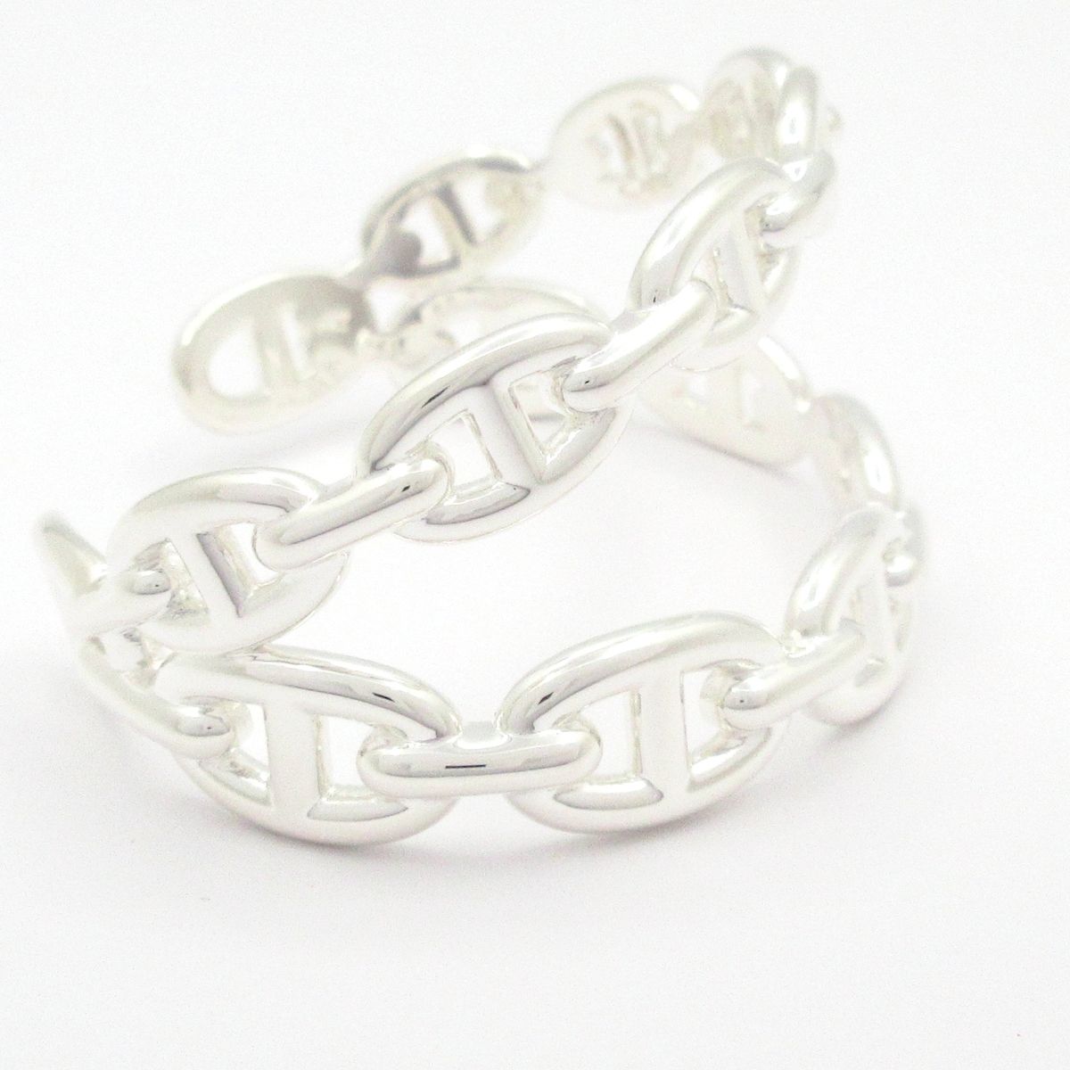 Hermes Bangle Chaine D'ancre Enchainee Double Silver Bracelet — view 2