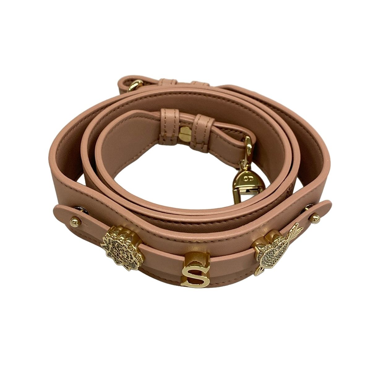 Dior Shoulder Strap Pink Beige Gold Leather