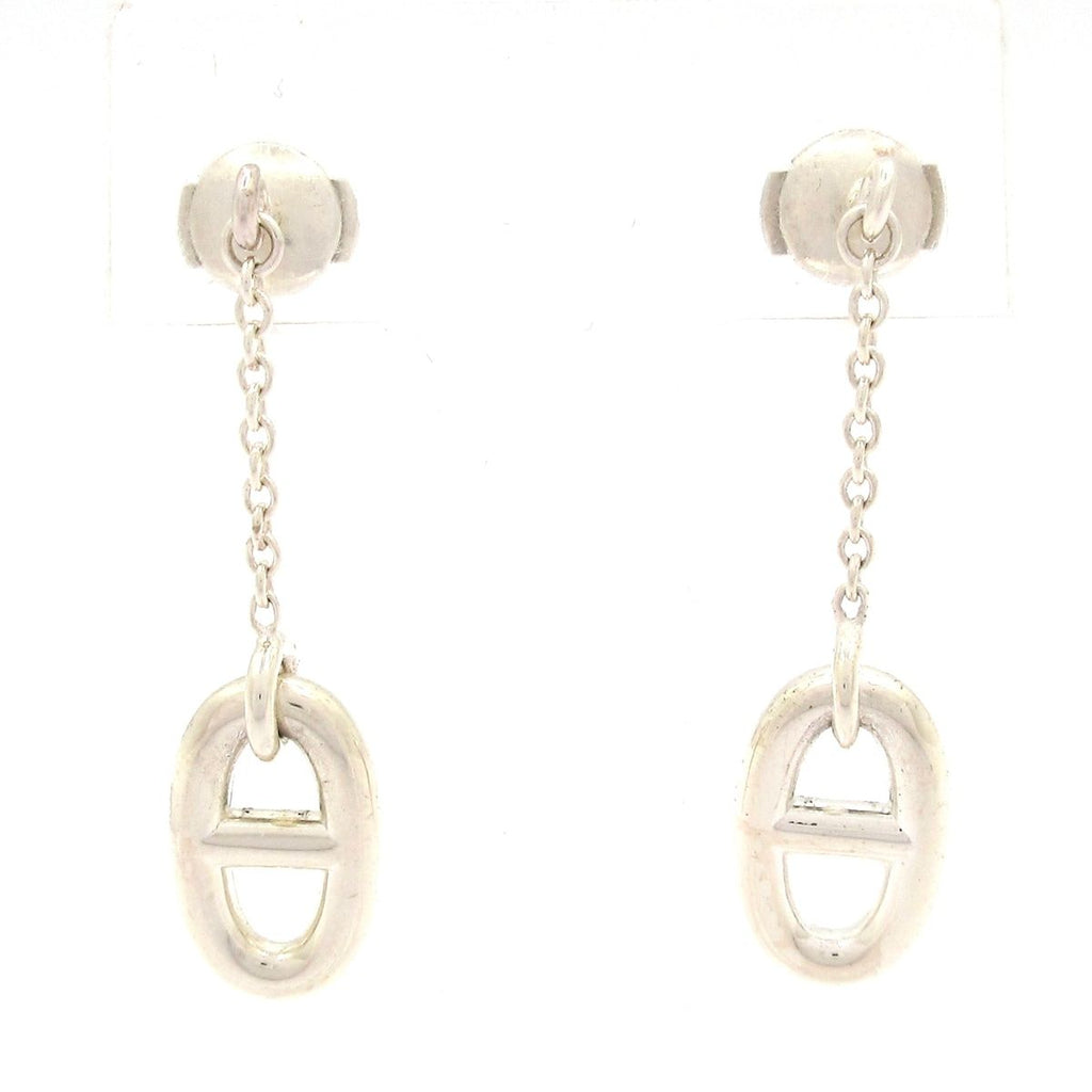 Hermes Earrings Chaine D'ancre Silver