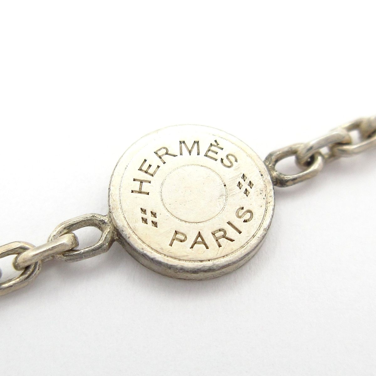 Hermes Necklace Sellier Silver Chain — view 5