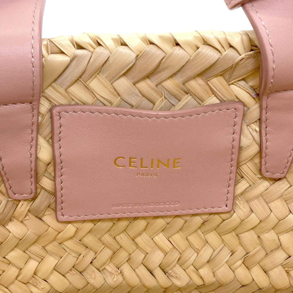 Celine Classic Panier Triomphe Basket Bag 2-Way Handbag Raffia — view 6