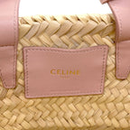 Celine Classic Panier Triomphe Basket Bag 2-Way Handbag Raffia — view 6