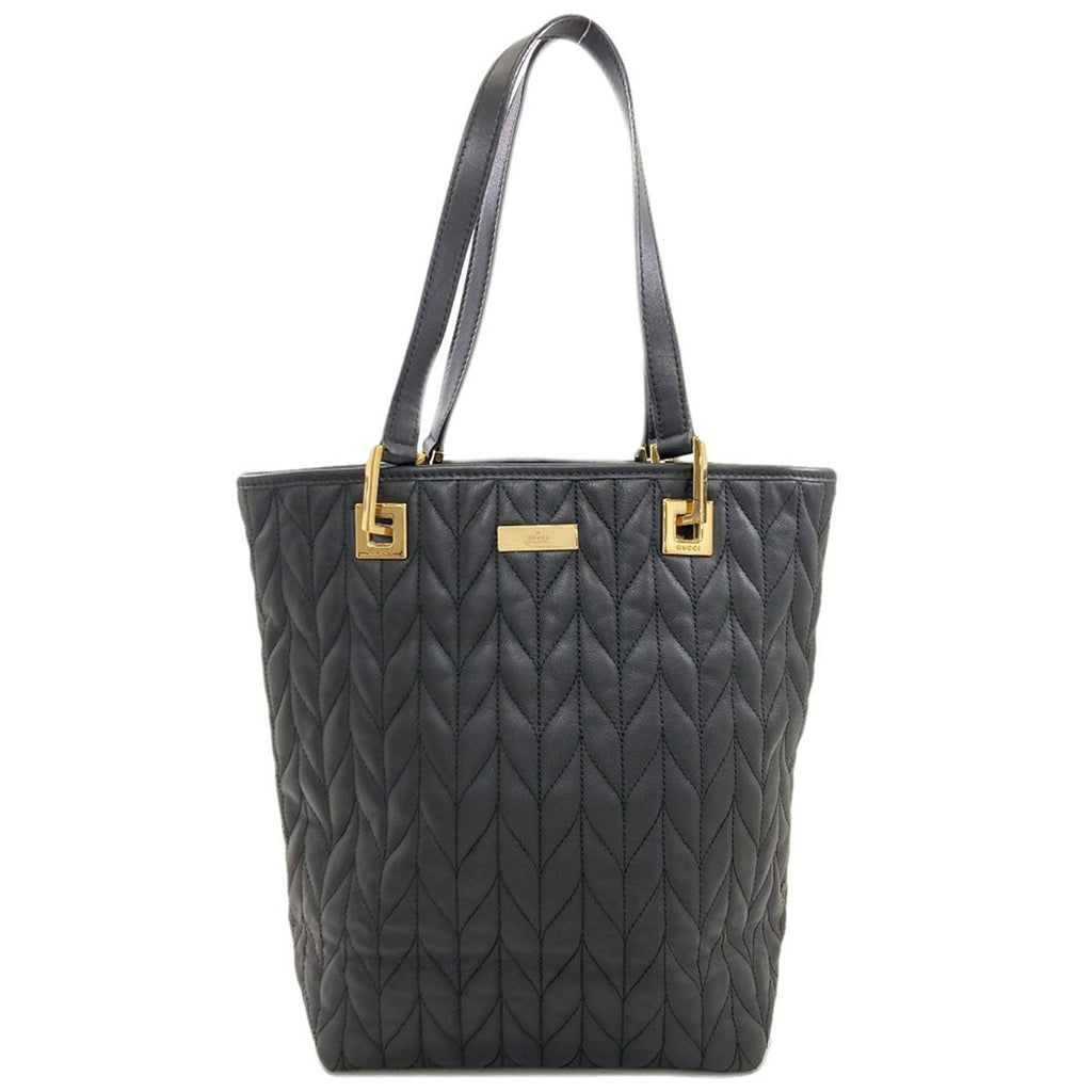 Gucci 002 Quilted Herringbone Handbag Leather