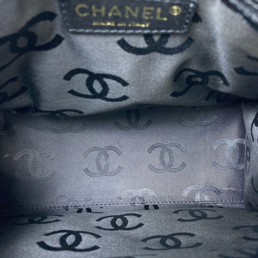 Chanel Camellia Perforated Gold Handbag Patent — view 8