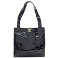 Chanel Camellia Perforated Gold Handbag Patent