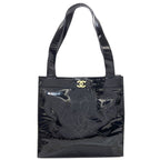 Chanel Camellia Perforated Gold Handbag Patent