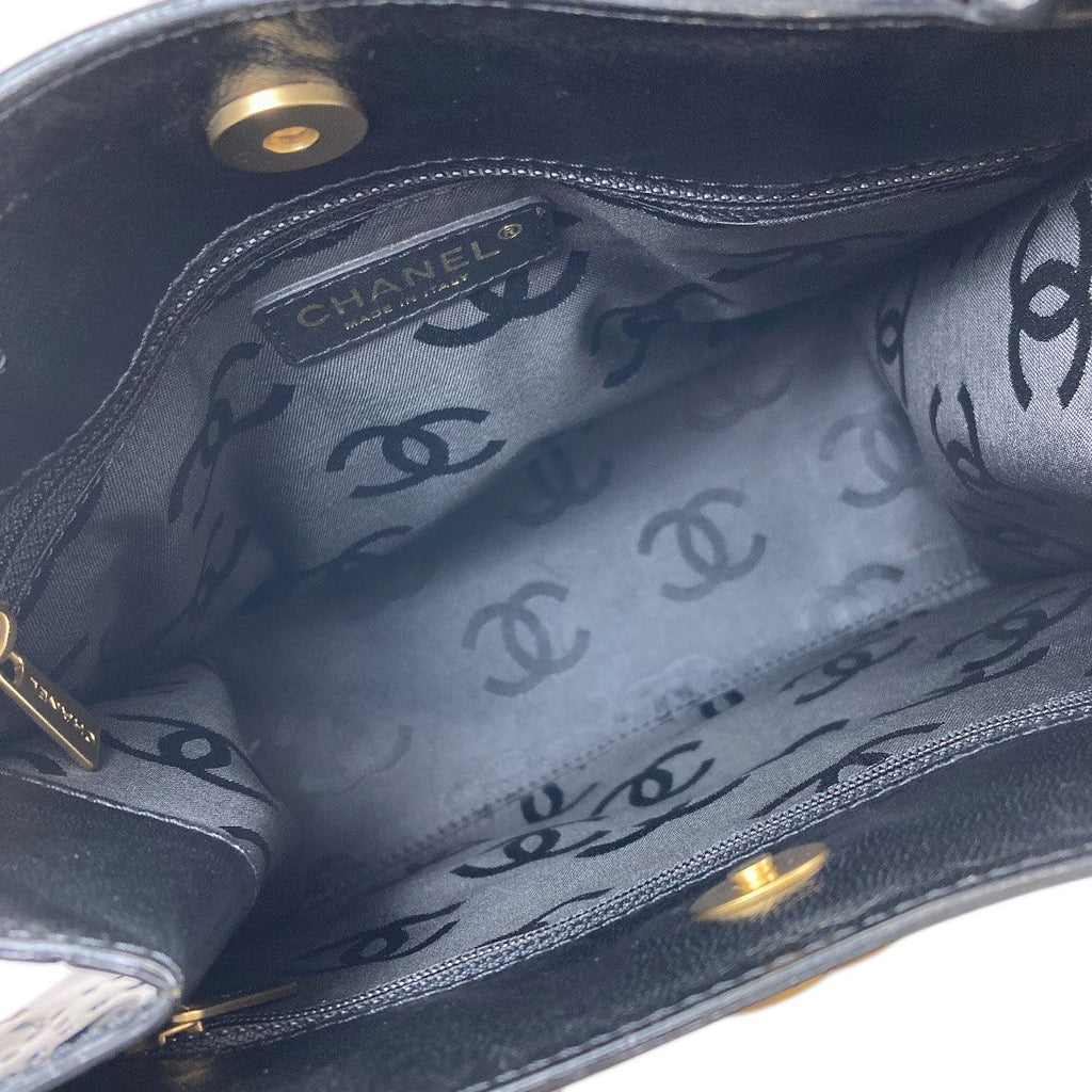 Chanel Camellia Perforated Gold Handbag Patent — view 5