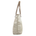 Hermes Cabas Chain Nye MM Silver Tote Leather Canvas — view 3