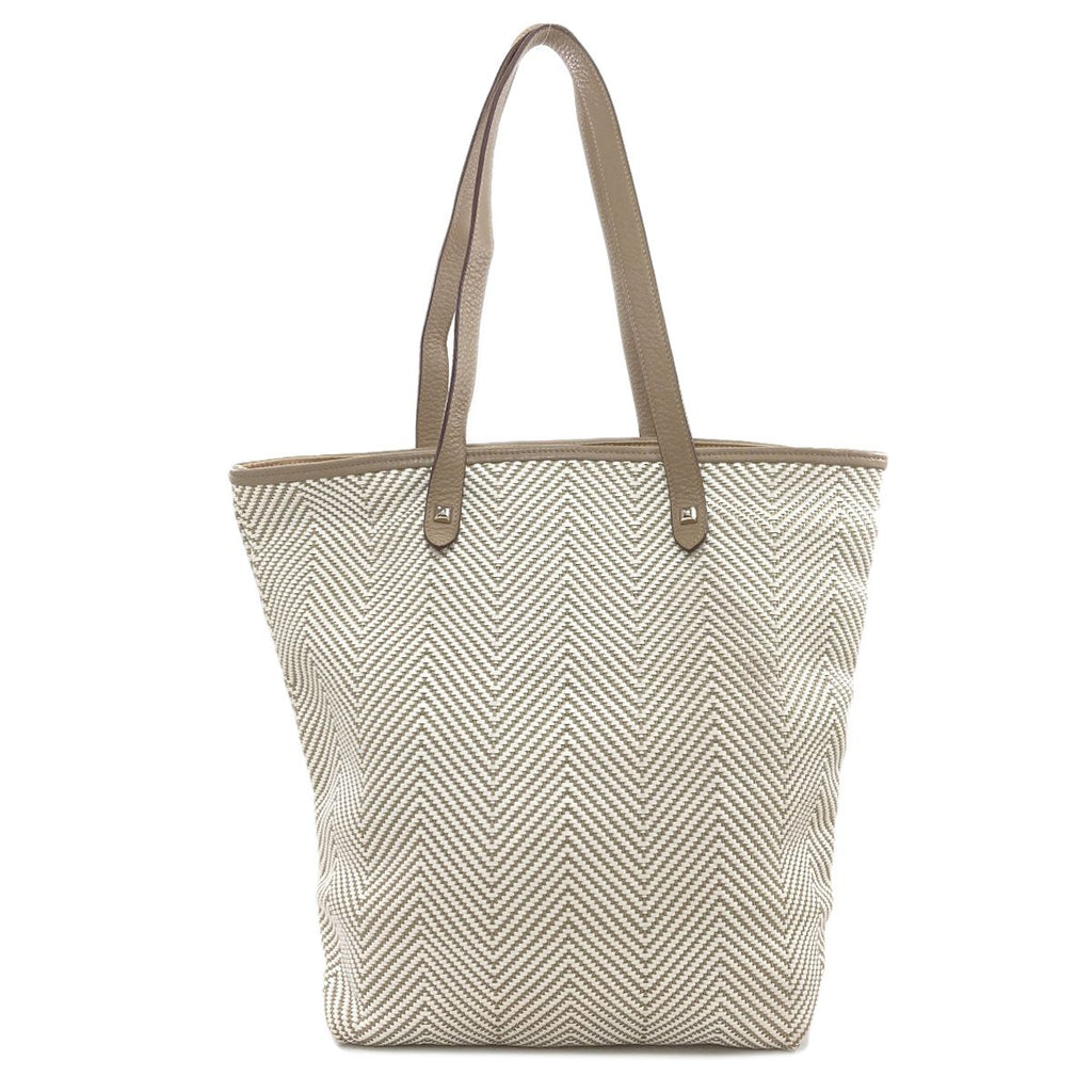 Hermes Cabas Chain Nye MM Silver Tote Leather Canvas — view 2