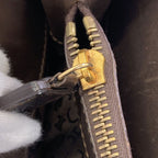 Celine C Macadam Handbag Canvas Leather — view 8
