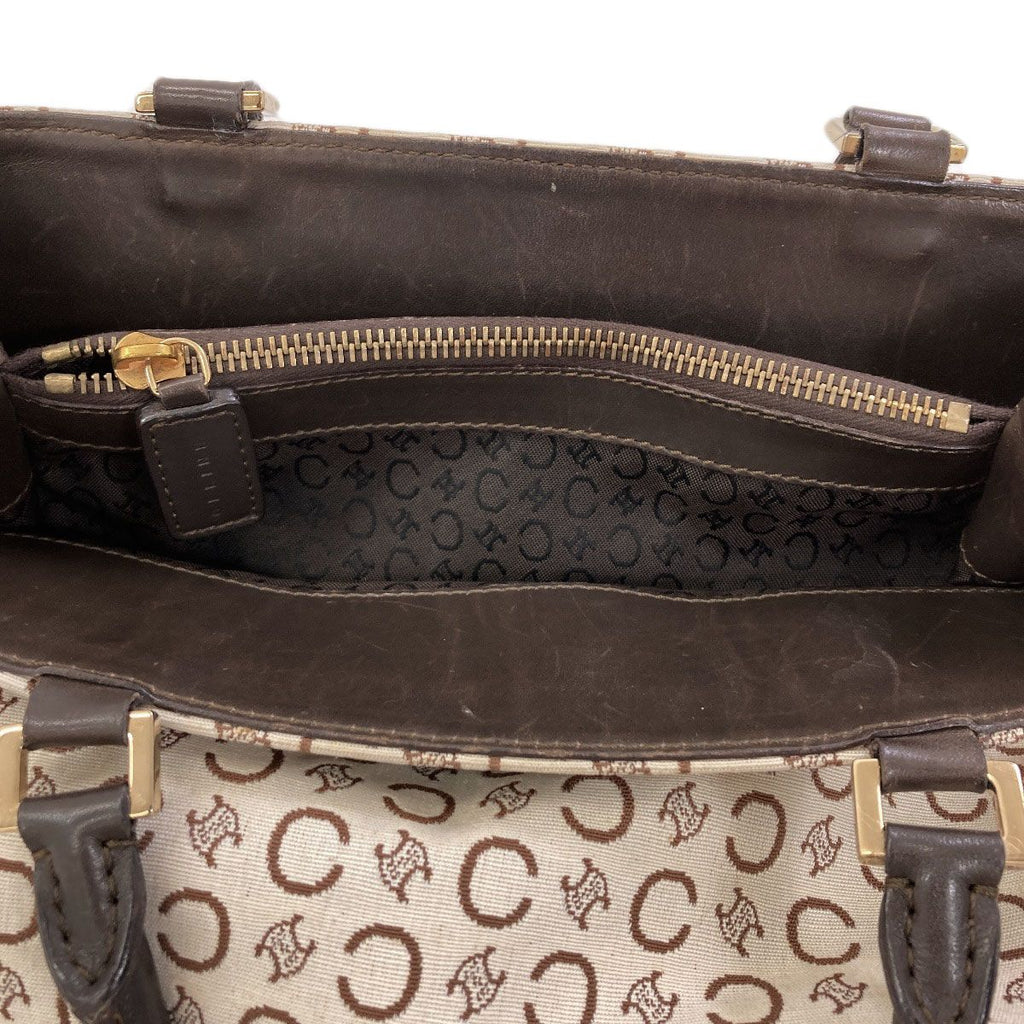 Celine C Macadam Handbag Canvas Leather — view 7