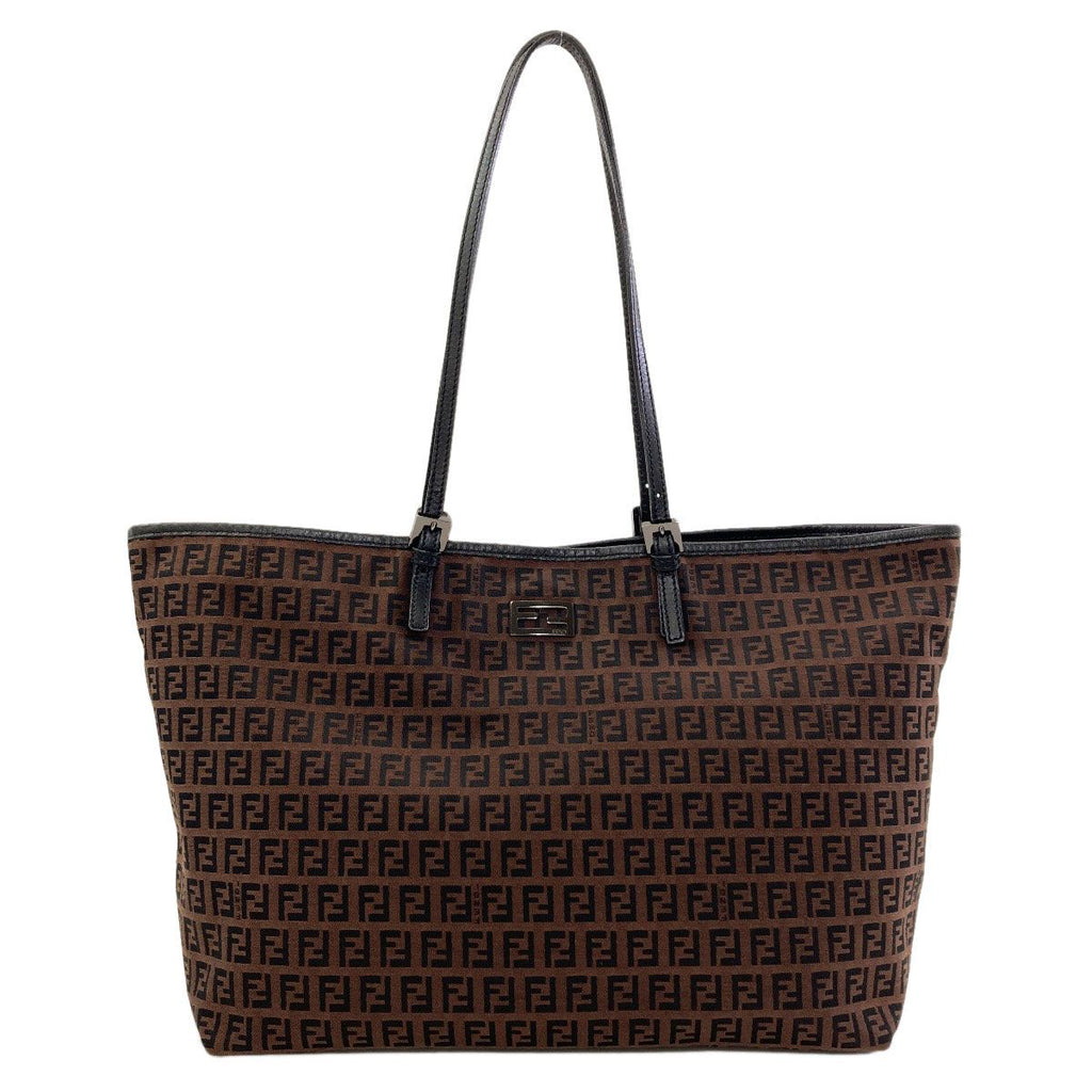 Fendi Zucchino Tote Canvas Leather