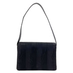 Saint Laurent Yves Logo Stripe Shoulder Bag Nylon Canvas