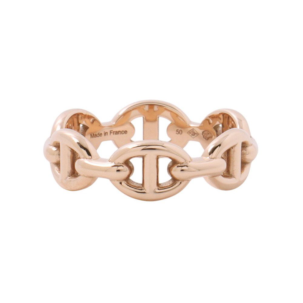 Hermes Ring Chaine D'ancre Enchainee PM 18k Pink Gold — view 3