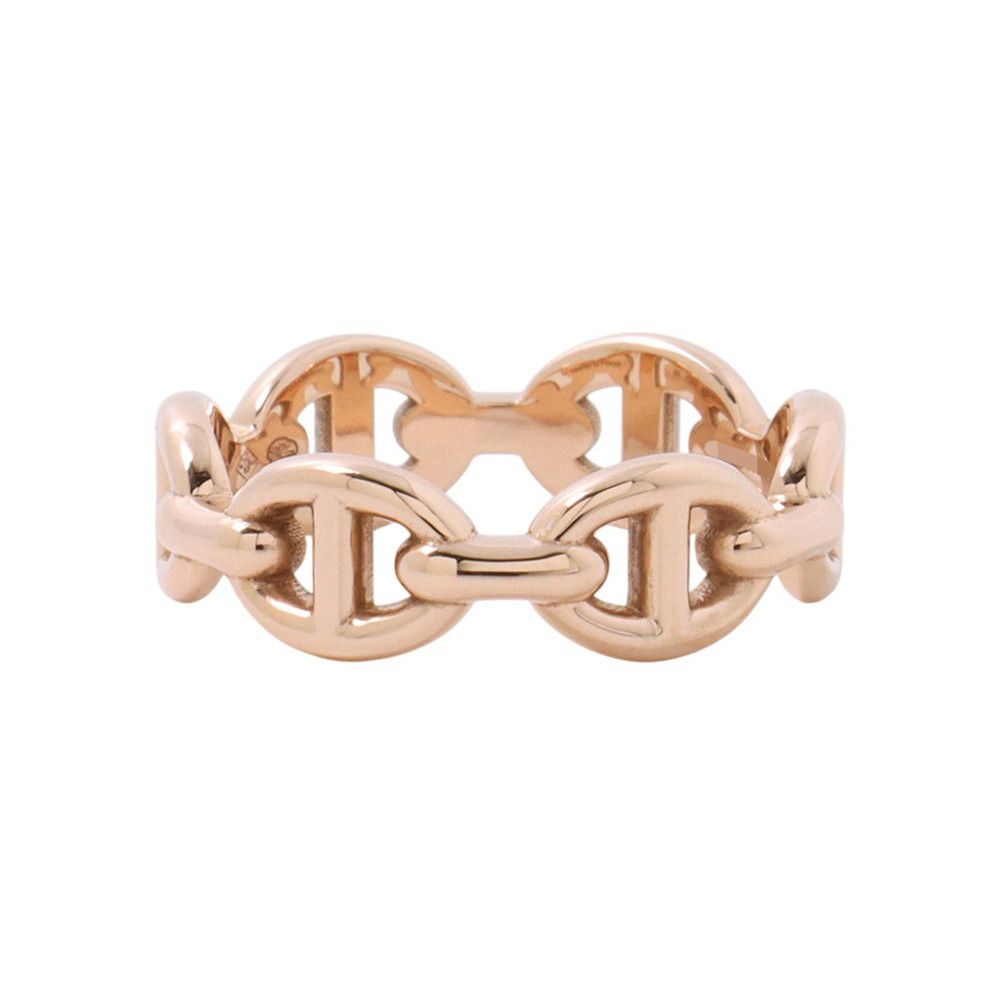 Hermes Ring Chaine D'ancre Enchainee PM 18k Pink Gold — view 2