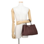 Hermes Tote Garden Party TPM Rouge Sellier Silver Negonda — view 4