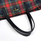 Prada Tote Plaid 2-Way Nylon Red Nero — view 7