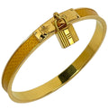 Hermes Bangle Kelly Leather Yellow Gold Bracelet