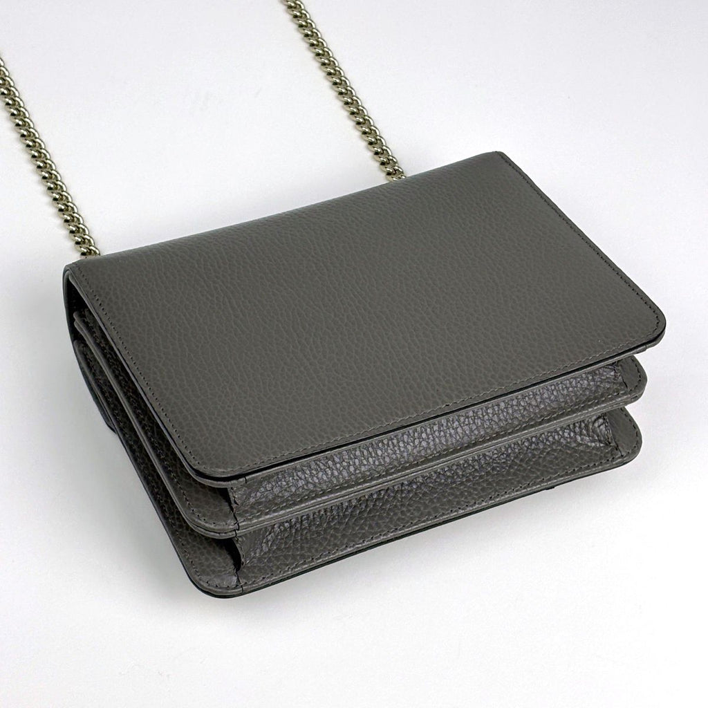 Gucci Shoulder Bag Interlocking G Leather Gray — view 2