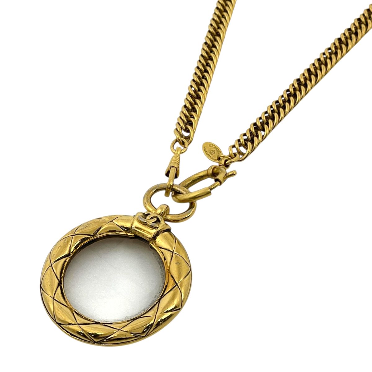 Chanel Necklace CC Logo Loupe Gold Plated