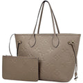 Louis Vuitton Neverfull MM Tote Shoulder Bag Monogram Empreinte Tourterelle
